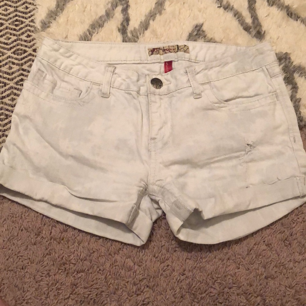White jean shorts